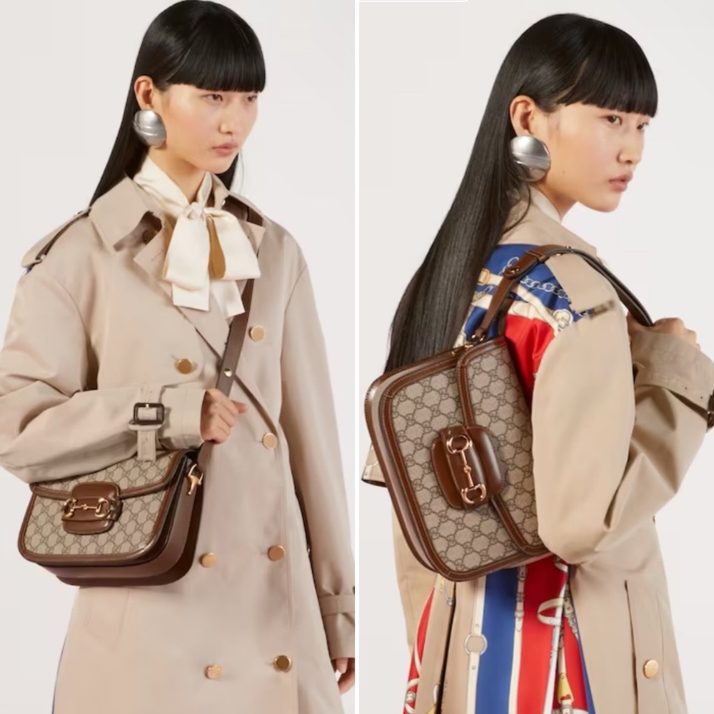 Gucci | Horsebit 1955 Shoulder Bag in GG Supreme/Brown